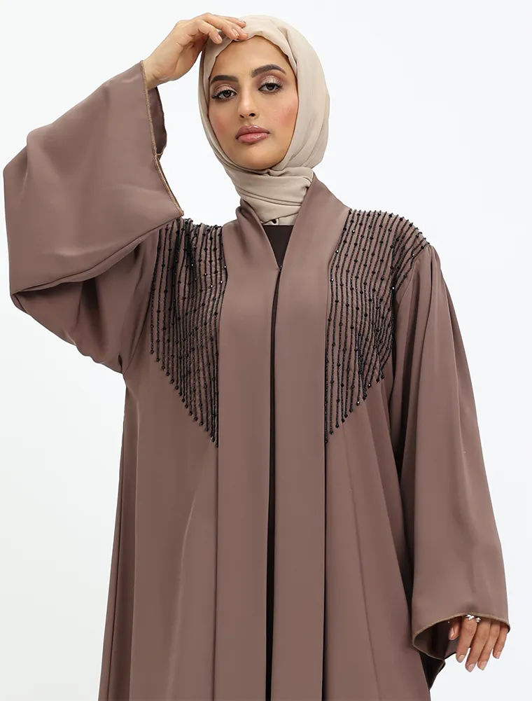 Mocha Aina Open Abaya